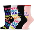 thumbnail image 1 of TeeHee Women Happy Birthday Cotton Crew Socks 4-Pack (Happy Birthday), 1 of 8