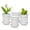 White, variant on Lakwi Set of Three Handcrafted Diamond Pattern Woven Ceramic Flower Pots, High-End Luxury Geometric Texture, Polished Finish, Drainage Hole, Indoor Outdoor Use, Gardening Gift Home Decor