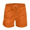 thumbnail image 3 of BLVB Womens Summer Shorts Casual Trendy Folded Hem Short Pants Elastic Waist Drawstring Cargo Shorts with Pockets, 3 of 5