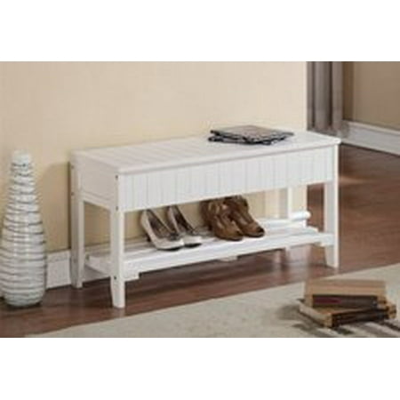 Legacy Decor Solid Wood Shoe Bench Rack With Storage White