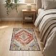 thumbnail image 3 of ODIKA 2'x3' Washable Doormat Boho Large Vintage Oushak Southwestern Lattice Motif Cream Farmhouse for Entryway, Kitchen, Laundry Room, Non-Slip, Low Pile, 3 of 7