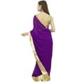 thumbnail image 2 of Atasi Indian Purple Sari Women's Designer Georgette Saree With Blouse Piece, 2 of 7