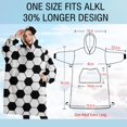 thumbnail image 4 of Oversized Wearable Blanket Hoodie,Soccer Ball Pattern Sherpa Blanket Hoodie with Super Pockets,Super Warm Fuzzy Pullover for Women & Men, 4 of 6