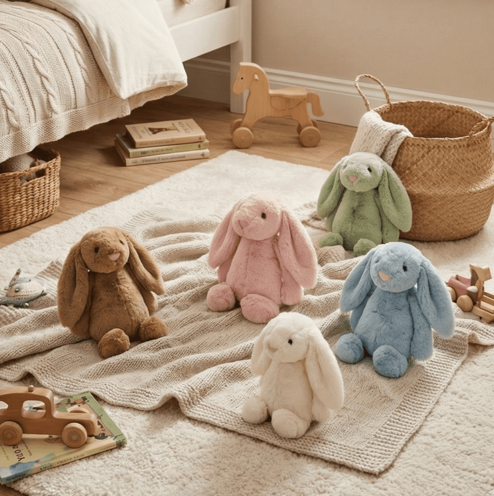 12pc Ultra Soft Solid Color Easter Bunny Plush Set - Shaggy Fuzzy Rabbit Stuffed Animal Bulk - Cute Assorted Pastel Plushies for Classroom Prize, Party Favors & Egg Hunt Gifts (1 Dozen)