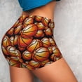 thumbnail image 4 of Xecao Vintage Basketball Print Workout Shorts for Women Soft Smooth Gym Yoga Scrunch Active Tennis Workout Running Shorts, 4 of 9