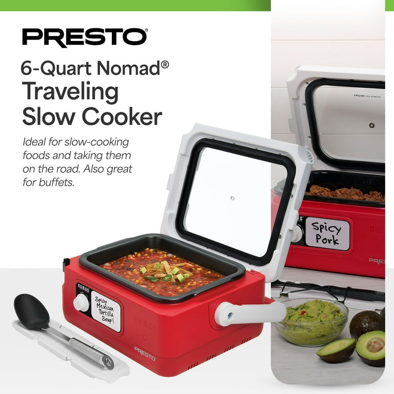 Presto 6-Quart Nomad Traveling Slow Cooker, Red photo 2