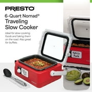 Presto 6-Quart Nomad Traveling Slow Cooker, 06011 Red