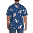 thumbnail image 3 of Balery Cute Shark Camisa Casual de Manga Corta con Botones para Hombre, Texturizada, Estilo Cubano, para Playa, Verano-X-Large, 3 of 5