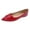 Red, variant on Wild Diva Pippa-410 Women's Slip-On Pattern PU Pointed Toe Ballet Flats Shoes NUDE 8.5