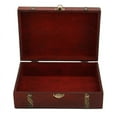 EUWBSSR Vintage Wooden Storage Box with Hinged Lid and Locking Key