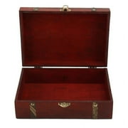 Jetcloudlive Vintage Wooden Storage Box with Hinged Lid and Locking Key Wooden Treasure Storage Box for Home Decor Gifts