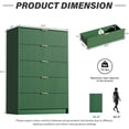 thumbnail image 2 of Green Dresser for Bedroom, Modern Dresser with 5 Drawers and Smooth Slides, Wide Chest of Drawers with Golden Handles for Bedroom, Living Room, Closet, 15.7" D x 31.5" W x 47.2" H, 2 of 14