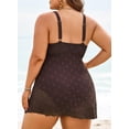 thumbnail image 3 of Traje de baño Aleumdr para mujer, talla grande, de una sola pieza, marrón, 3 of 6