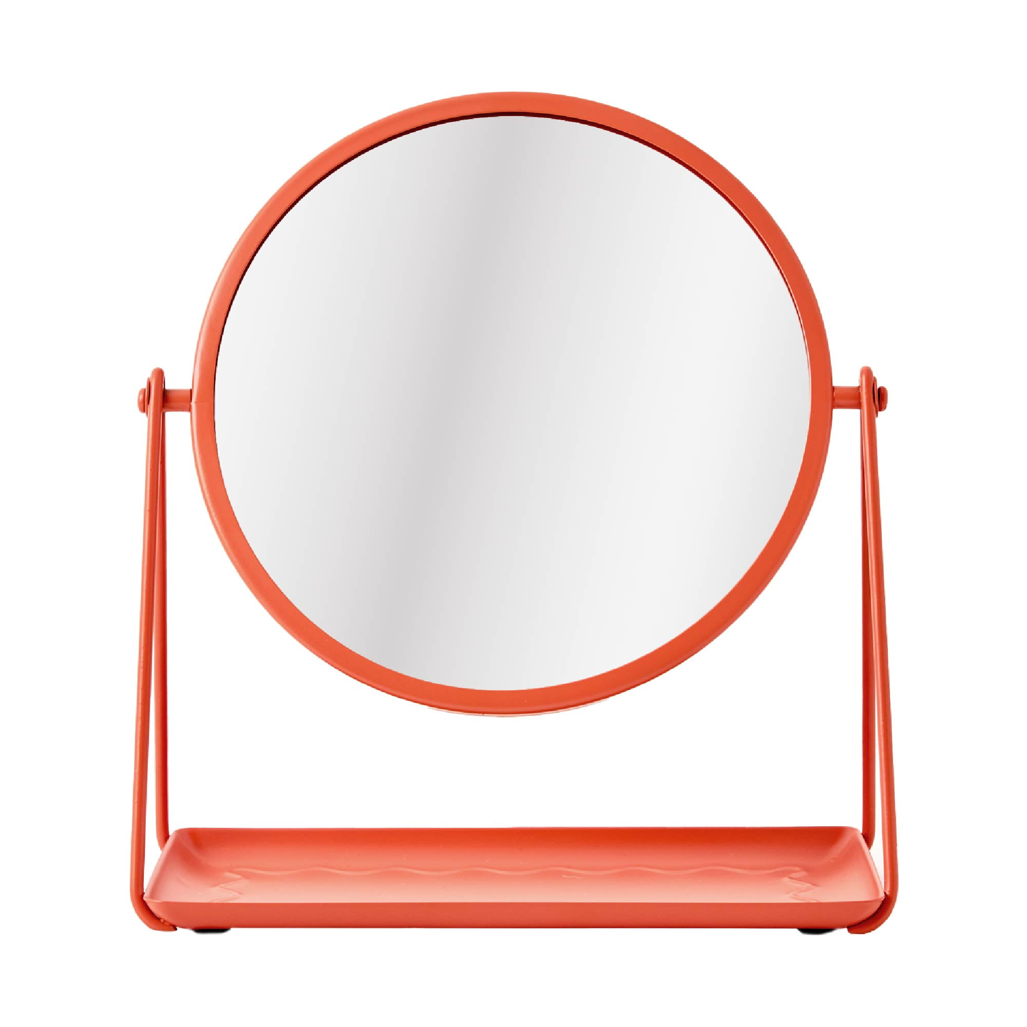 Mainstays by Becky G. & Alejandra 9.65" Round Tabletop Mirror with Metal Tray, Coral