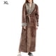 thumbnail image 5 of Wosthever Bata larga cálida que mantiene el albornoz de longitud completa, camisón cálido informal de invierno, ropa de dormir agradable a la Juegos de accesorios de baño Café XL, 5 of 6