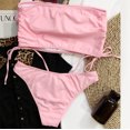 thumbnail image 5 of Traje de baño de playa con correa superior de tubo trasero de color sólido dividido sexy para mujer Fridja  nalpqowj23413, 5 of 5