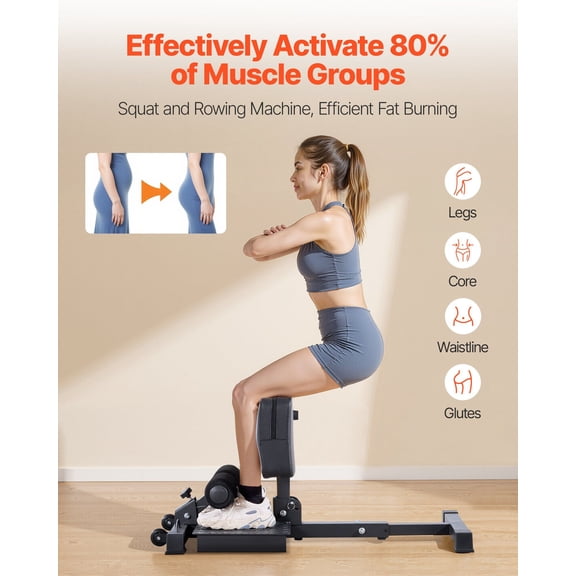 Sissy Squat Machine,Multi-Function Deep Sissy Squat Bench for Leg Muscle Training,Easy Setup&Foldable Core Waistline&Glute Workout Equipment,Leg Exercise Machine for Home Gym,Black