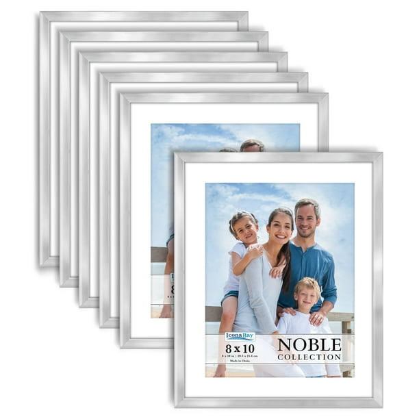 Icona Bay 8x10 Silver Picture Frames, ContempoModern Style, 6 Pack