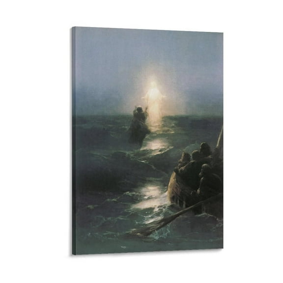 Ivan Aivazovsky 《Jesus Walking on Water (1890)》 Wall Art Poster Art Poster Canvas Painting Decor Wall Print Photo Gifts Home Modern Decorative Posters 20x30inch(50x75cm)