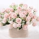 thumbnail image 4 of Matsuzay Brotes de flores de rosas artificiales, ramo de flores de tela de seda para ceremonia de fiesta de boda, decoración del hogar Flores artificiales Rosa claro, 4 of 6