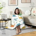 thumbnail image 4 of Wearable Blanket,Colorful Dinosaurs Cacti Pattern Hooded Wearable Flannel Blanket for Adults & Teens,Winter Poncho Shawl Wrap Cape Cozy Anti-Pill,50"x60", 4 of 5