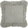 thumbnail image 1 of homeroots home decor 386191 Dainty Ruffle Edged Light Gray Throw Pillow, 1 of 1