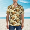 thumbnail image 2 of Fotbe Cute Squirrel with Green Leaves Hawaiian Shirt for Men Unisex Summer Beach Casual Short Sleeve Cotton Linen Button Down Shirts-Large, 2 of 5