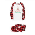 thumbnail image 4 of Yievot Family Christmas Pajamas Matching Sets PJ's Sleepwear Christmas Trees Graphic Printed Long Sleeve Shirts and Plaid Pants Festival Party Sleepwear, 4 of 5