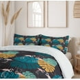 thumbnail image 6 of Ambesonne Safari Duvet Cover Sets, Flamingos Tropic Monstera, 2-Queen, Indigo and Multicolor, 6 of 7