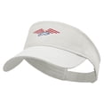 thumbnail image 2 of The Soaring Patriotic Eagle Embroidered Cotton Twill Sun Visor - White OSFM, 2 of 5
