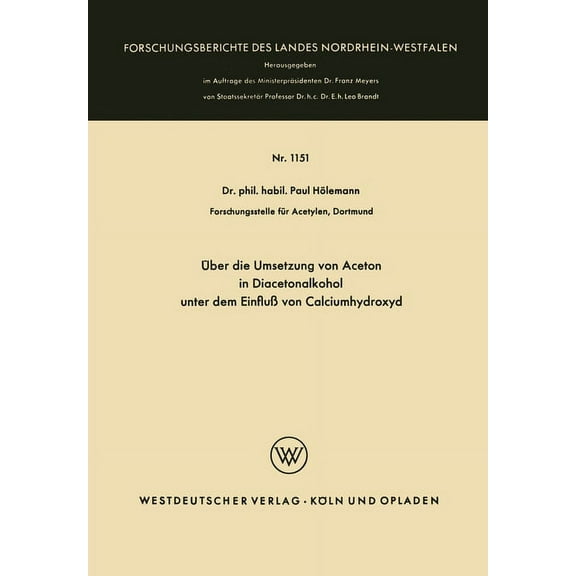 Ãber die Umsetzung von Aceton in Diacetonalkohol unter dem EinfluÃ von Calciumhydroxyd, (Paperback)