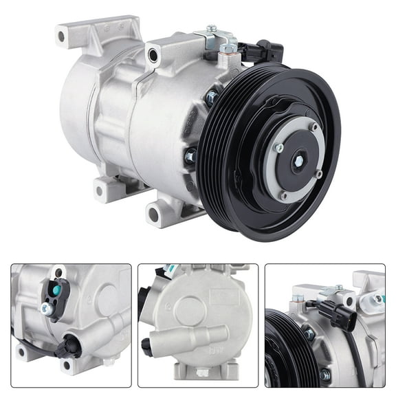 Air Conditioner Compressor W/ Clutch Fits for 2012 2013 2014 2015 2016 Hyundai Accent 1.6L, for 2012 2013 2014 2015 KIA Rio 1.6L, AC A/C Compressor with Clutch