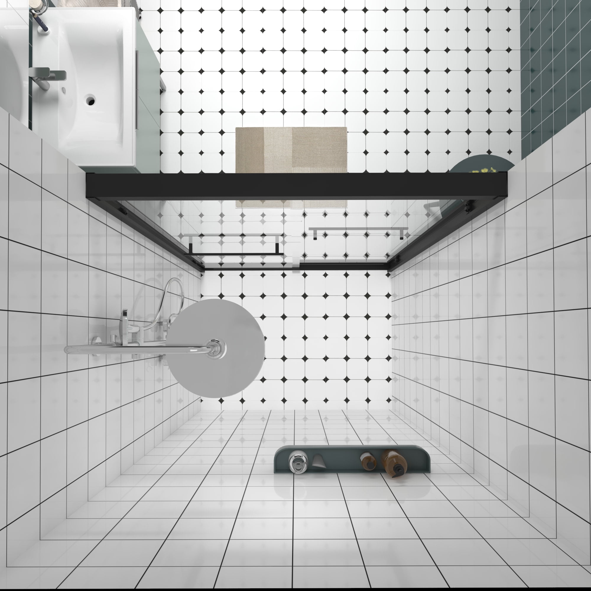 Leumius 44-48"x76" Double Sliding Shower Door,Aluminum Frame,Premium 1/4" (6mm) Clear Tempered Glass, Black Hardware Sliding Glass Shower Enclosure,Matte Black Finished