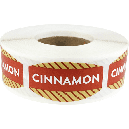 Cinnamon Grocery Store Food Labels .75 x 1.375 Inch Oval Shape 500 Total Adhesive (Best Grocery Store Cinnamon Rolls)