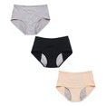 thumbnail image 2 of Bragas de mujer ANGGREK a prueba de fugas cintura alta transpirable negro y gris, 2 of 7