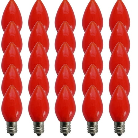 

Box of (25) C7 Opaque Red Bulb - C7 Smooth Lens