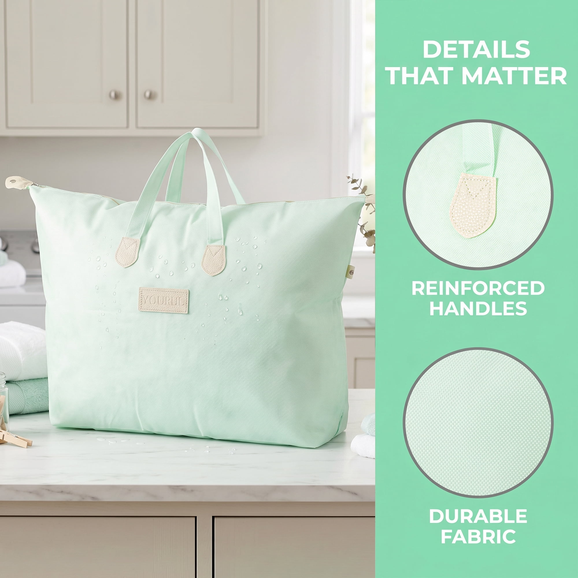 Unique Bargains Foldable Storage Bag for ClothesOrganizing Bedroom Green 31.5"x10.6"x22"