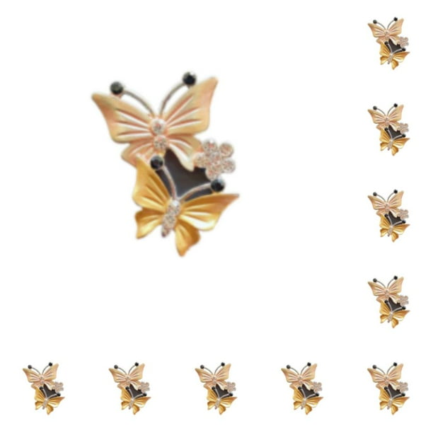 Kenally Woman Car Air Freshener Vent Clip Vehicle Fragrance Ornament Rhinestone Shape Reusable Clips Replacement Insect Amarillo 10piezas