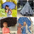 thumbnail image 2 of The totes InBrella Reverse Close Umbrella, Clouds, One Size, Inbrella Reverse Auto Close Stick Umbrella With J Hook, Wind &amp; Rainproof, 2 of 6