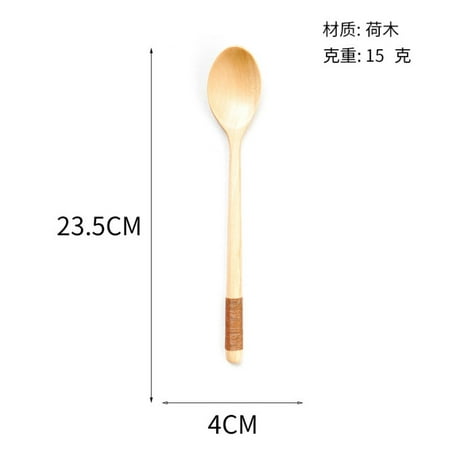 

6PCS/Japanese-style Wooden Spoon Children s Soup Long Handle Ice Cream Spoon Jam Watermelon Milk Coffee Stirring Wooden Spoon
