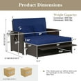 thumbnail image 2 of Spaco Patio Rattan Daybed with 4-Level Adjustable Backrest, Daybed with Retractable Side Tray, Patio Rattan Daybed Set for Outdoor, Navy, 2 of 7