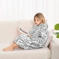 thumbnail image 4 of Football Icons Pattern Blanket Hoodies for Kids 6-13YR Oversize Wearable Blanket Hoodies for Boys Girls Teens, 4 of 7
