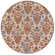 Undira Bright Contemporary Print Rug, Bright Orange/Yellow 8ft x 8ft Round