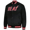 thumbnail image 2 of Men's Mitchell & Ness Black Miami Heat Hardwood Classics  Throwback Wordmark Raglan Full-Snap Jacket, 2 of 3