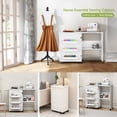 thumbnail image 4 of Jaxpety Table de Couture Pliante avec Étagères Ajustables Polyvalentes Armoire de Rangement Verrouillable Roues, Blanc, 4 of 10