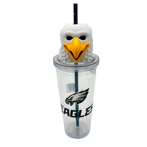NFL Philadelphia Eagles Acrylic Tumbler with Team Color Straw and Team Mascot Lid Enclosure