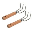 thumbnail image 6 of Ymiko Claw Rake With Wooden Handle,2PCS Garden Claw Rake With Wooden Handle Stainless Steel Rake Handheld Cultivator Tool,Garden Hand Cultivator, 6 of 8