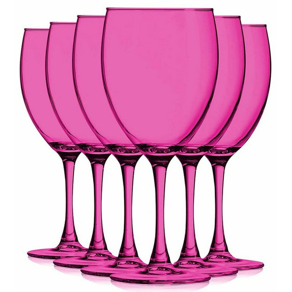 Pink 10 oz Nuance Full Accent Wine Glasses Set of 6 by TableTop King