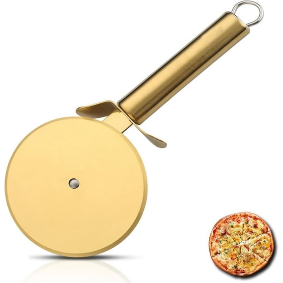 Hisekaai Pizza Cutter Wheel Gold Stainless Steel Sharp