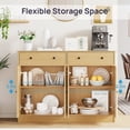 thumbnail image 6 of Buffet Storage Cabinet with Doors and Drawers, 49" W Coffee Bar Cabinet, Kitchen Buffet Sideboard for Living Room, Kitchen, Oak, 6 of 8